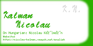 kalman nicolau business card